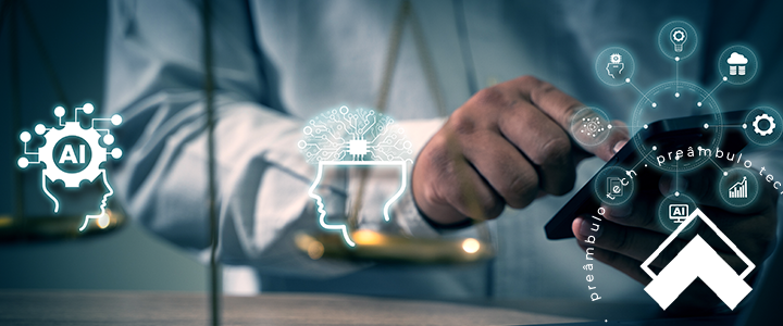 Advogado utilizando tecnologia representando automação em escritórios de advocacia