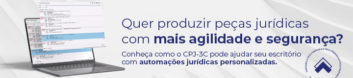 Banner do CPJ-3C com chamada para automatização de peças jurídicas com agilidade e segurança