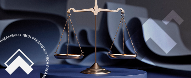 Imagem de capa com balança da Justiça em fundo abstrato azul, representando a isonomia no CPC